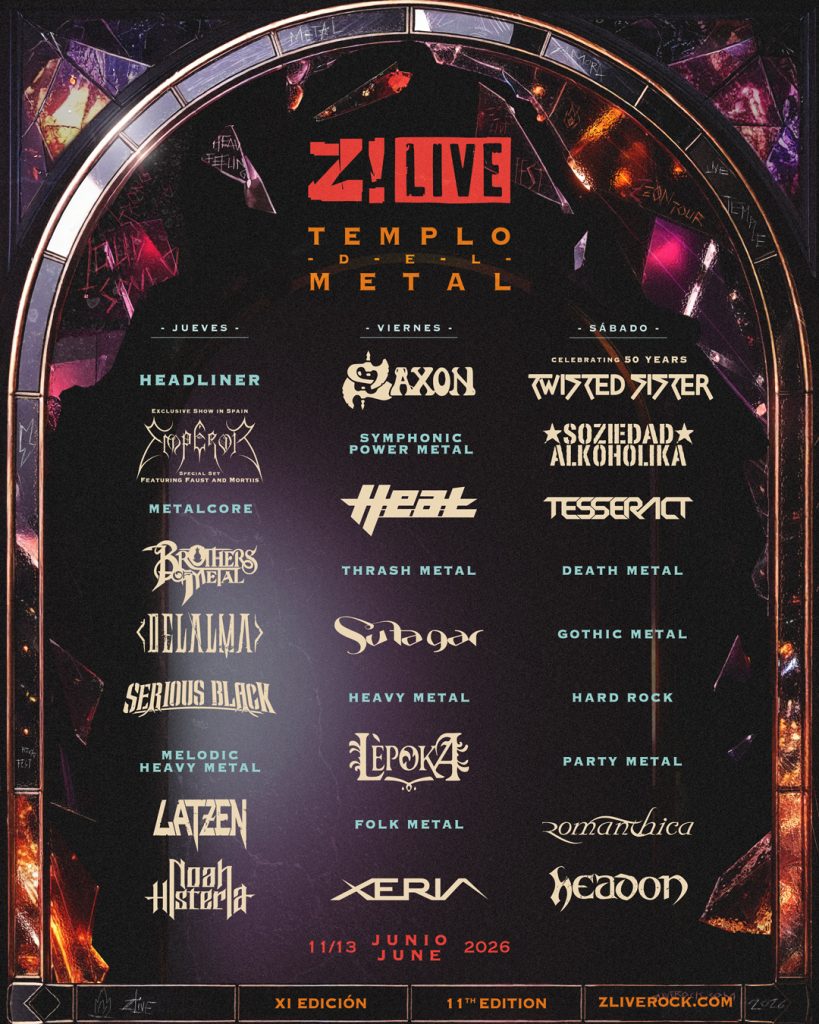 Distribución por días del Z Live 2026 cartel. Fuente: Z Live