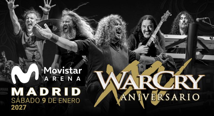 Warcry en Madrid en enero de 2027 celebrando su XXV aniversario y presentando entre la niebla. Foto de la web de la banda