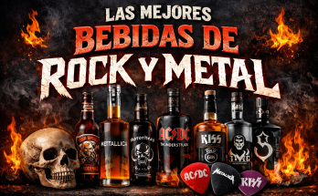 Selección de bebidas de bandas de rock y metal con rones y ginebras premium para fans del género
