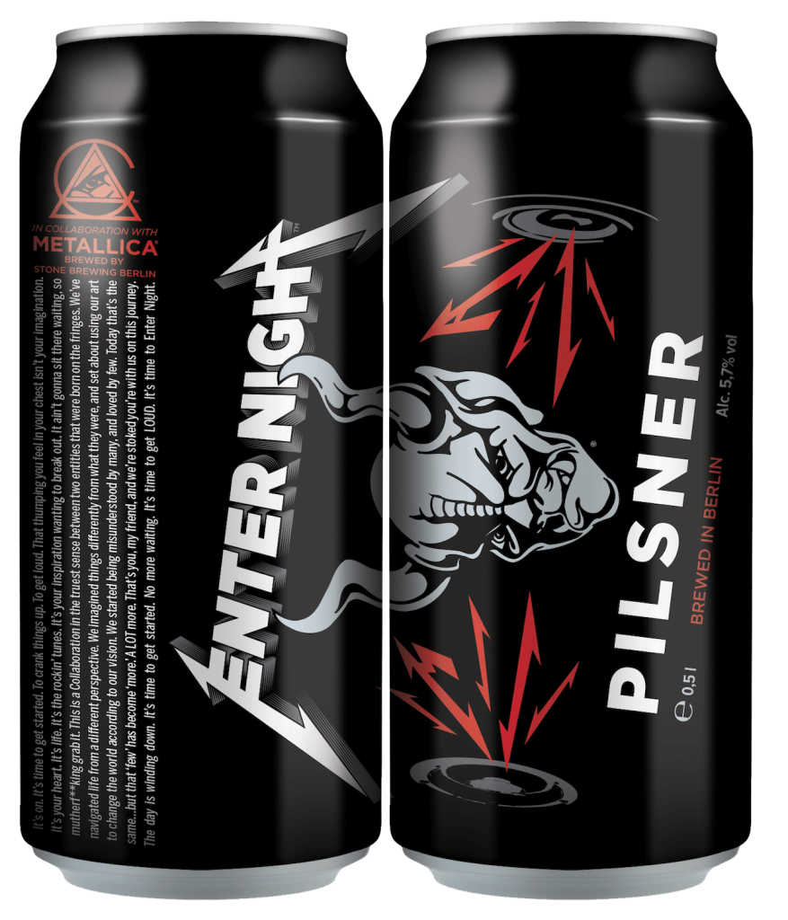 Enter Night Pilsner cerveza oficial de Metallica Stone Brewing