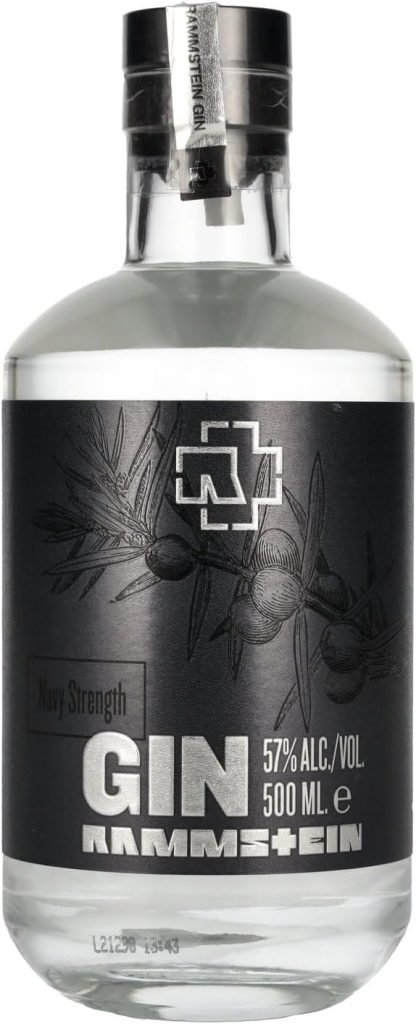 Ginebra oficial de Rammstein Navy Strength 57% bebida rock para fans, bebidas oficiales de bandas de rock