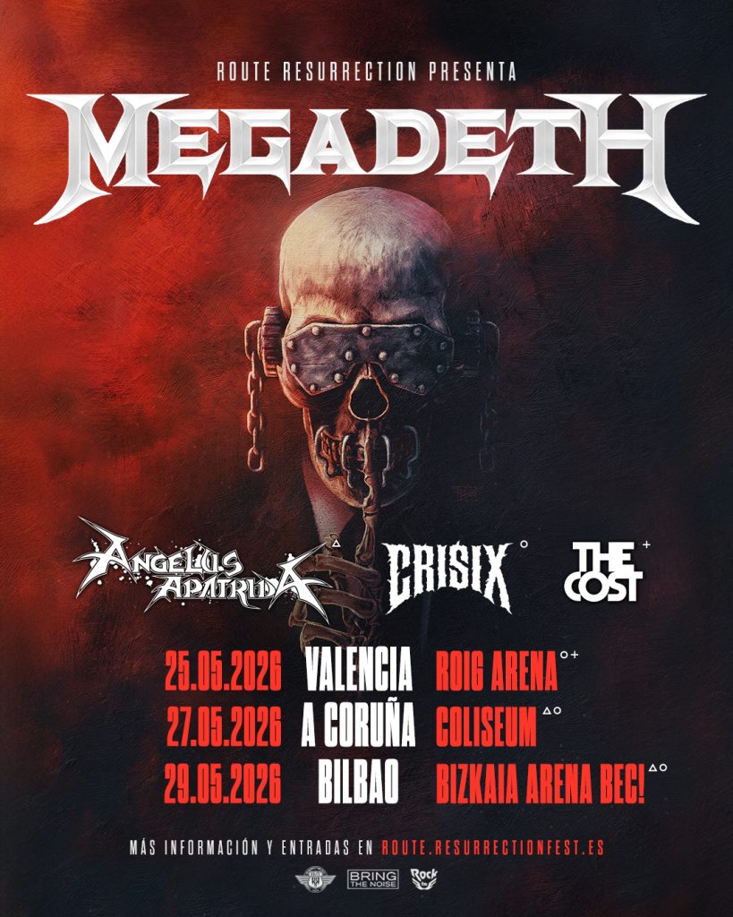 Cartel donde se ven los invitados de Megadeth