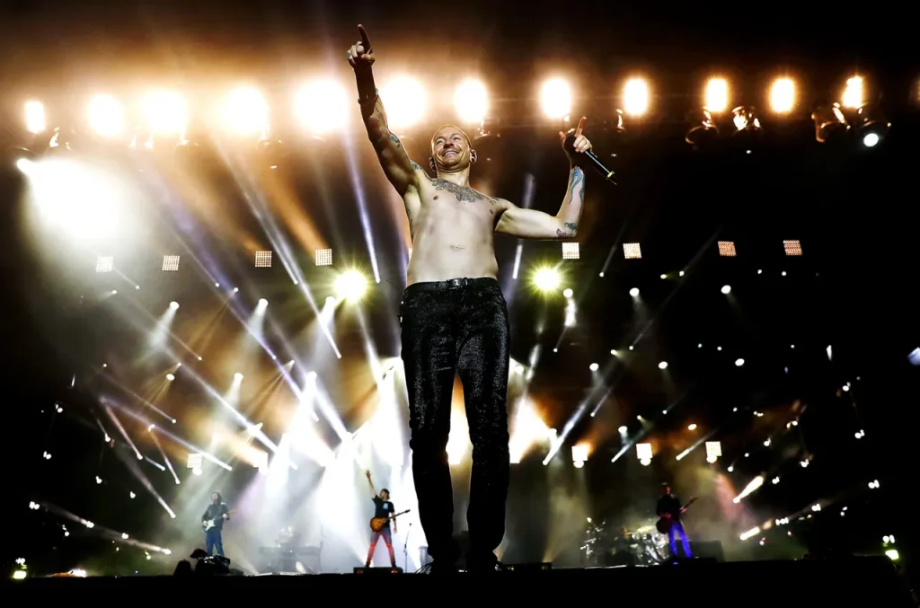 Chester Bennington en el festival de Bravalla en 2017