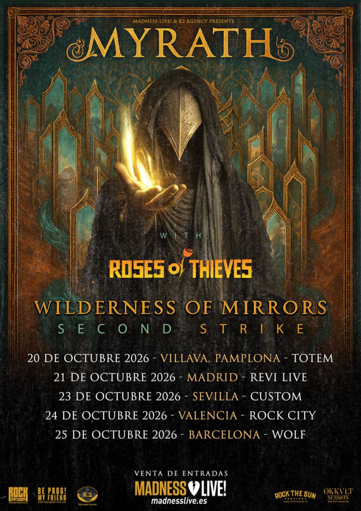 Cartel de la gira de Myrath en España en octubre de 2026. Fuente: Madness Live