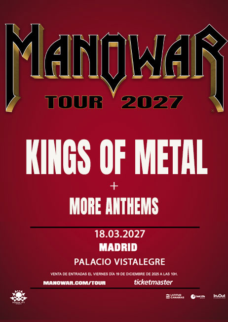 Manowar en Madrid en 2027, cartel del evento