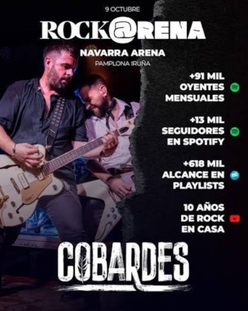 Cobardes tocarán en Rock Arena Festival 2026