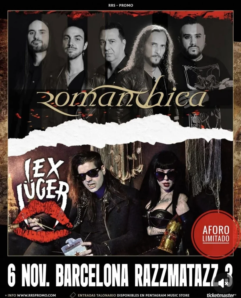 Cartel de Romanthica y Lex Lüger en Barcelona