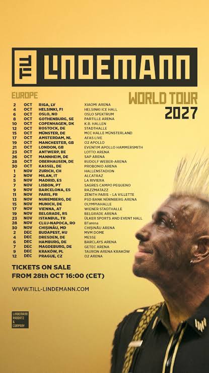 Cartel de la gira. Till Lindermann en España será realidad en 2027